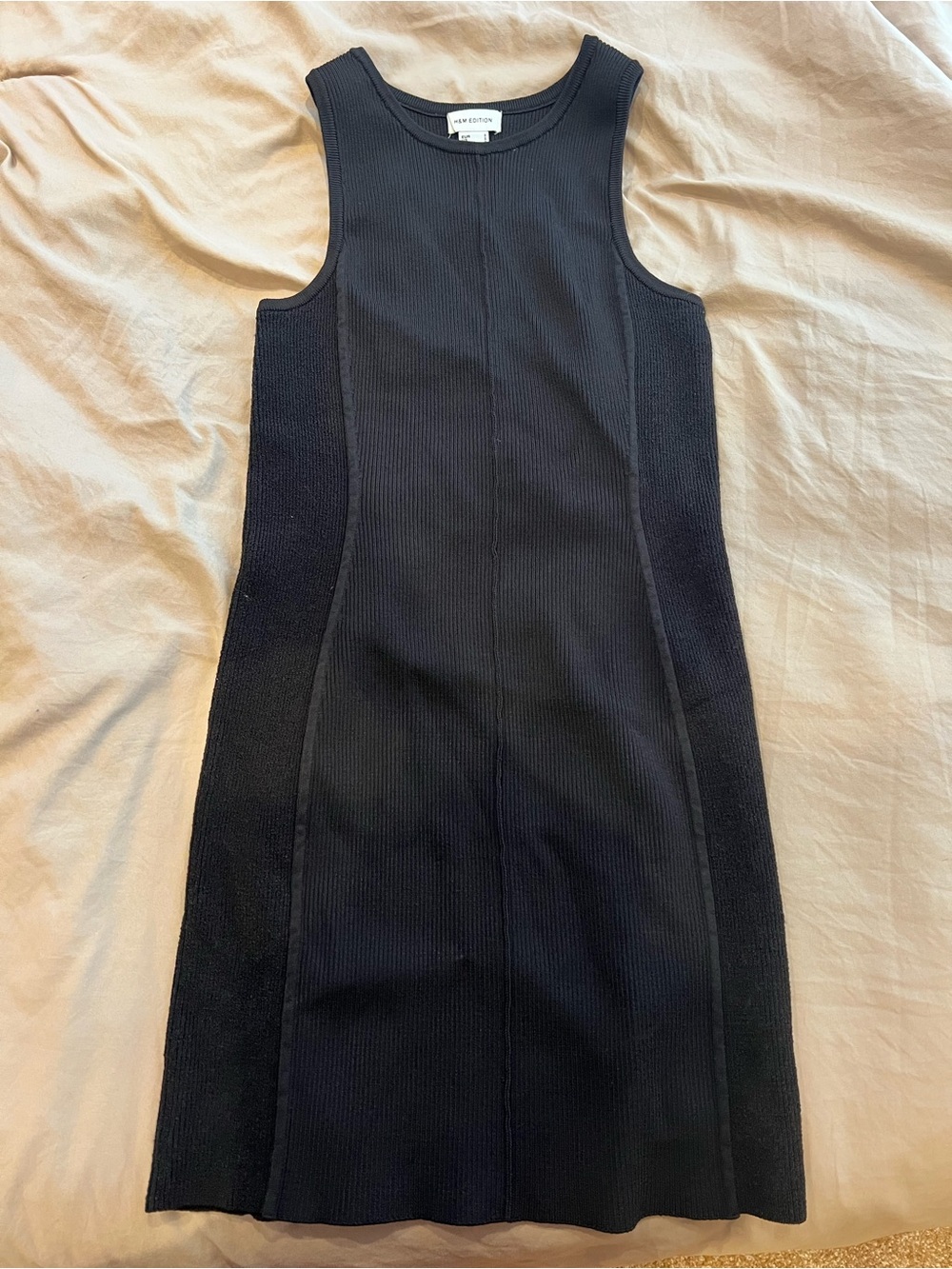 H&M Black Ribbed Backless Tank Dress